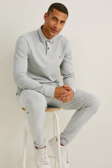 Herren - Poloshirt - Flex - Bio-Baumwolle - LYCRA® - grau-melange