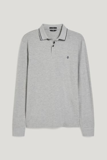 Herren - Poloshirt - Flex - Bio-Baumwolle - LYCRA® - grau-melange