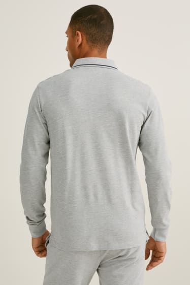 Herren - Poloshirt - Flex - Bio-Baumwolle - LYCRA® - grau-melange