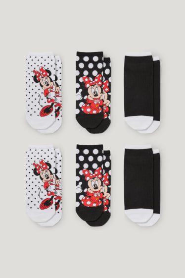 Femmes - Lot de 6 paires - chaussettes de sport à motif - Mickey Mouse - noir