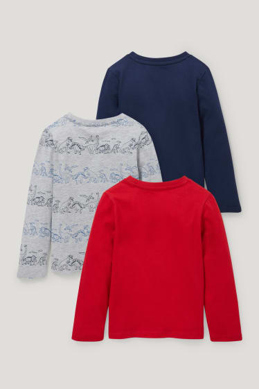 Garçons - Lot de 3 - hauts à manches longues - bleu foncé