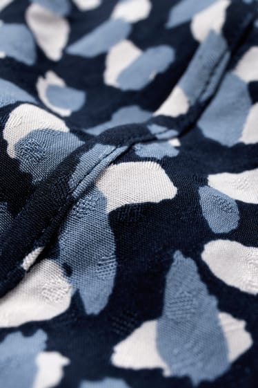 Damen - Bluse - gemustert - blau / dunkelblau