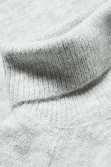 Women - Knitted dress - recycled - light gray-melange