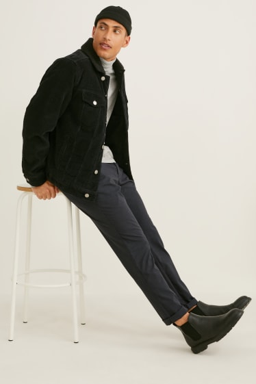 Bărbați - Pantaloni de stofă - tapered fit - LYCRA® - antracit