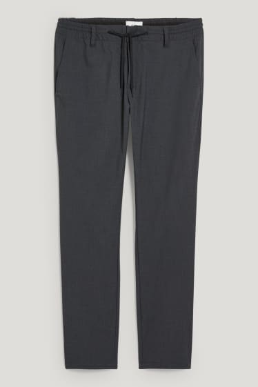 Bărbați - Pantaloni de stofă - tapered fit - LYCRA® - antracit