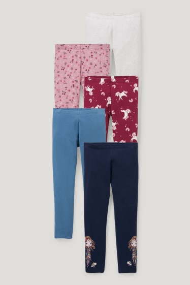 Exclusief online - Set van 5 - thermolegging - donkerblauw