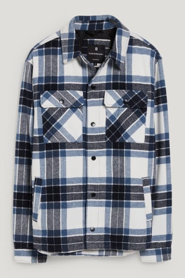 Clockhouse Boys - CLOCKHOUSE - giacca a camicia - quadretti - blu scuro / bianco