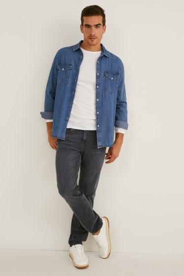 Pánské - Straight jeans - Flex - LYCRA® - z recyklovaného materiálu - džíny - šedé