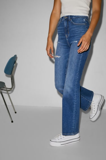 Clockhouse Girls - CLOCKHOUSE - flare jeans - wysoki stan - dżins-niebieski