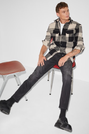 Clockhouse homme - CLOCKHOUSE - chemise - relaxed fit - col kent - à carreaux - noir / beige