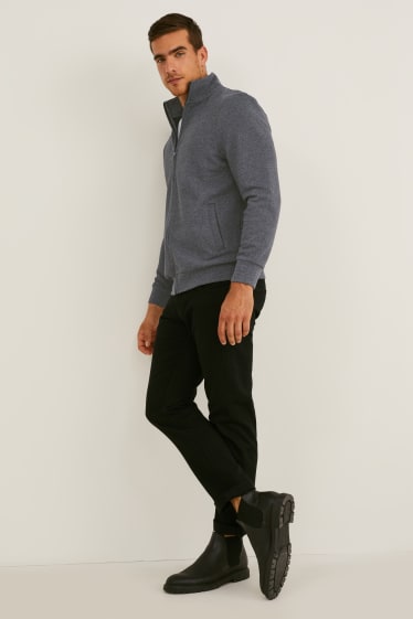 Herren - Sweatjacke - dunkelgrau-melange
