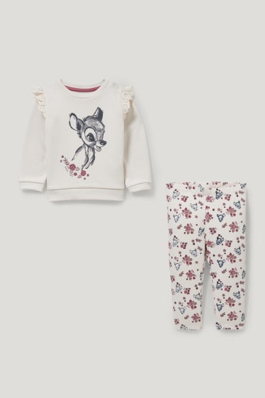 Baby Girls - Bambi - Baby-Outfit - 2 teilig - cremeweiß