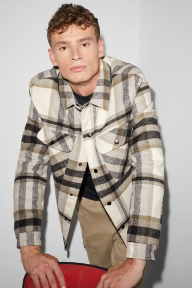 Clockhouse homme - CLOCKHOUSE - veste-chemise - à carreaux - beige