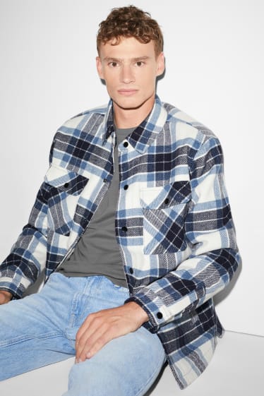 Clockhouse Boys - CLOCKHOUSE - giacca a camicia - quadretti - blu scuro / bianco