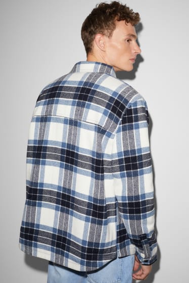 Clockhouse Boys - CLOCKHOUSE - giacca a camicia - quadretti - blu scuro / bianco
