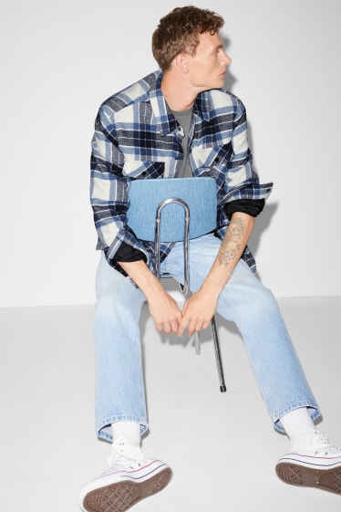 Clockhouse Boys - CLOCKHOUSE - giacca a camicia - quadretti - blu scuro / bianco