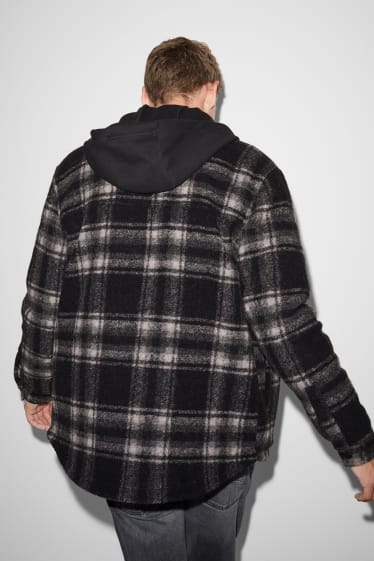 Clockhouse homme - CLOCKHOUSE - veste-chemise à capuche - à carreaux - noir