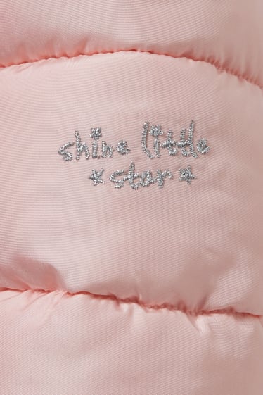 Toddler Girls - Giacca trapuntata cappuccio e inserto in pelo - rosa