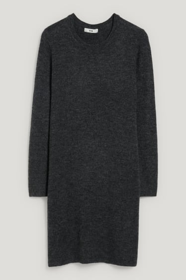 Femmes - Robe en maille basique - gris foncé