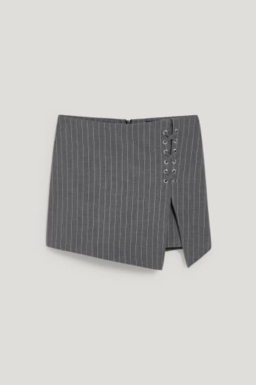 Clockhouse femme - CLOCKHOUSE - jupe-short - fines rayures - gris