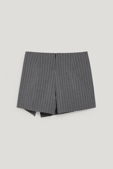 Clockhouse femme - CLOCKHOUSE - jupe-short - fines rayures - gris