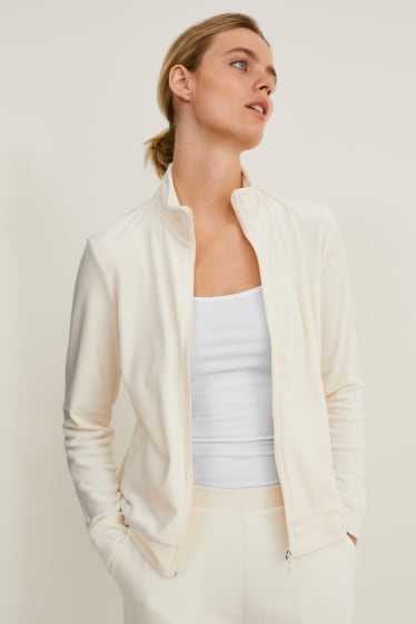 Damen - Basic-Sweatjacke - cremeweiss