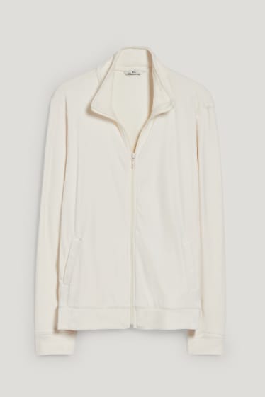 Damen - Basic-Sweatjacke - cremeweiss
