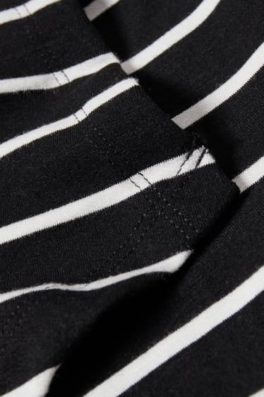 Damen - Still-Langarmshirt - gestreift - schwarz / weiss