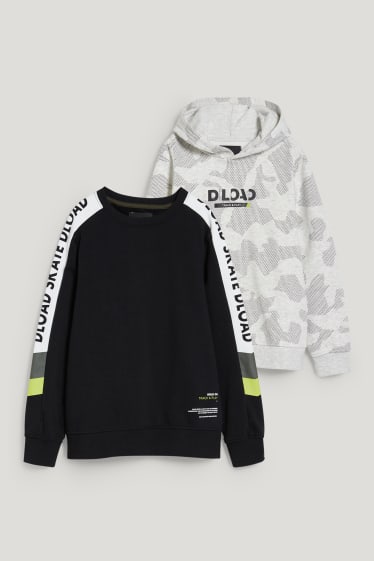 Garçons - Encore plus de tailles - lot de 2 - sweat et sweat à capuche - noir