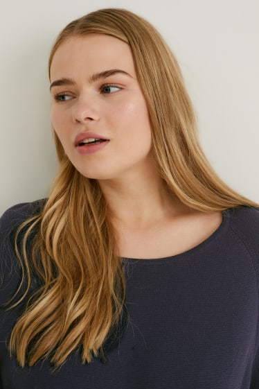 Femmes - Robe en maille - bleu foncé