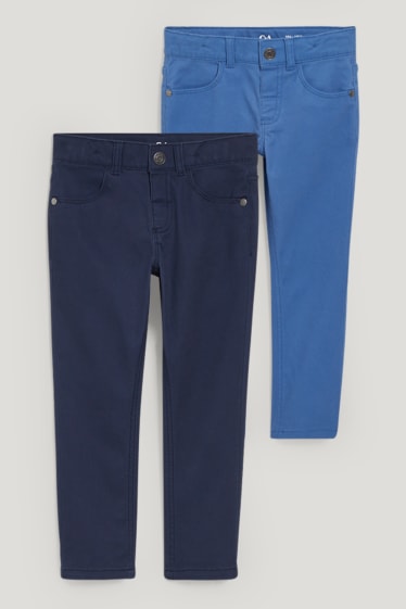 Garçons - Lot de 2 - pantalons - slim fit - bleu foncé