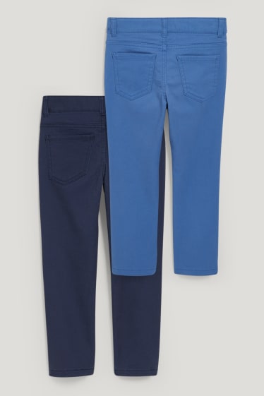 Garçons - Lot de 2 - pantalons - slim fit - bleu foncé