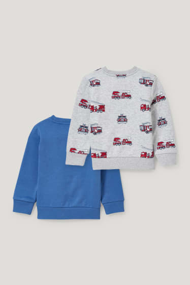 Garçons - Lot de 2 - sweats - gris clair chiné