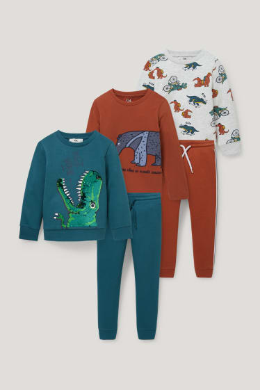 Exclusivo online - Set - 2 sudaderas, 1 camiseta de manga larga y 2 pantalones de deporte - turquesa oscuro