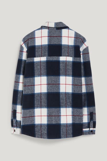 Exklusiv Online - CLOCKHOUSE - Flanell-Hemdjacke - Relaxed Fit - Kent - kariert - blau / creme