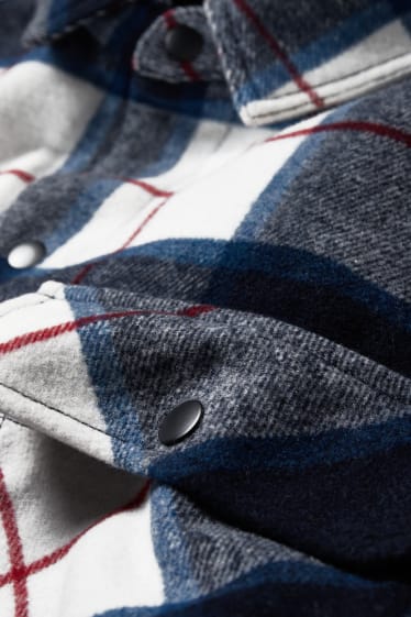 Exklusiv Online - CLOCKHOUSE - Flanell-Hemdjacke - Relaxed Fit - Kent - kariert - blau / creme