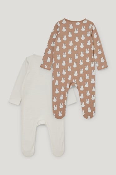 Baby Girls - Multipack of 2 - Miffy - baby sleepsuit - organic cotton - light brown