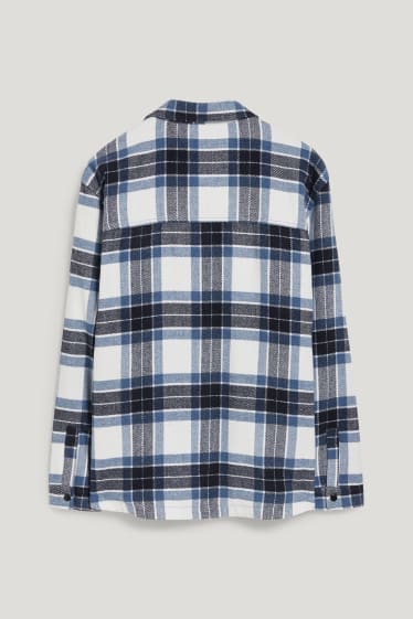 Exklusiv Online - CLOCKHOUSE - Flanell-Hemdjacke - Relaxed Fit - Kent - kariert - dunkelblau / weiss