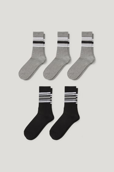 Hombre - Pack de 5 - calcetines de tenis - LYCRA® - negro / gris