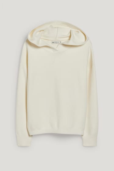 Kids Girls - Sweter z kapturem - kremowobiały