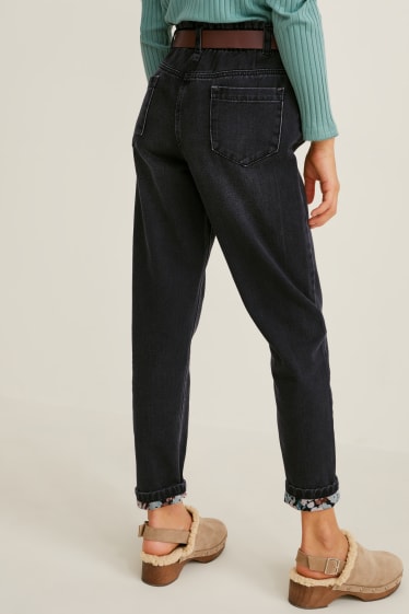 Niñas - Regular jeans con cinturón - vaqueros - gris oscuro