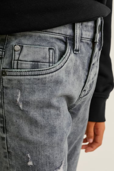 Reverskraag - Straight jeans - jeanslichtgrijs