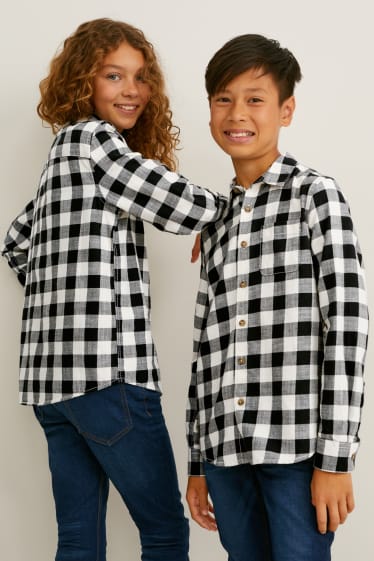 Toddler Boys - Camicia - genderless - a quadretti - nero / grigio