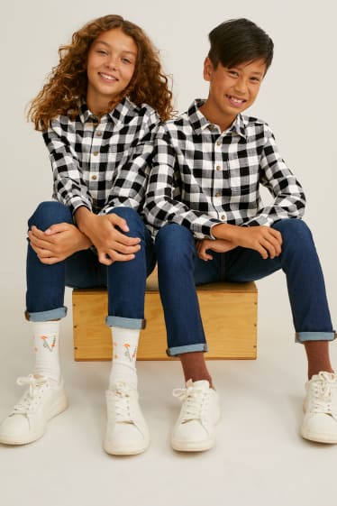 Toddler Boys - Camicia - genderless - a quadretti - nero / grigio
