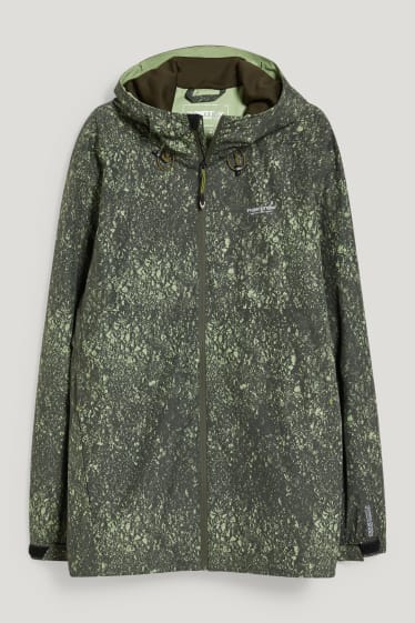 Hommes - Veste de sport à capuche - à motif - vert chiné