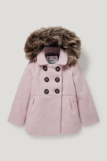 Toddler Girls - Cappotto con inserto in ecopelliccia - rosa