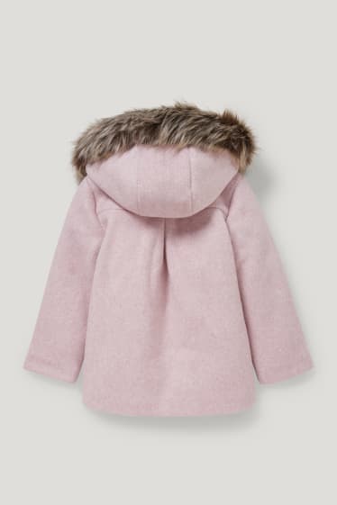 Toddler Girls - Cappotto con inserto in ecopelliccia - rosa