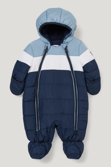 Bébé garçons - Combinaison de ski pour bébé avec capuche - bleu foncé