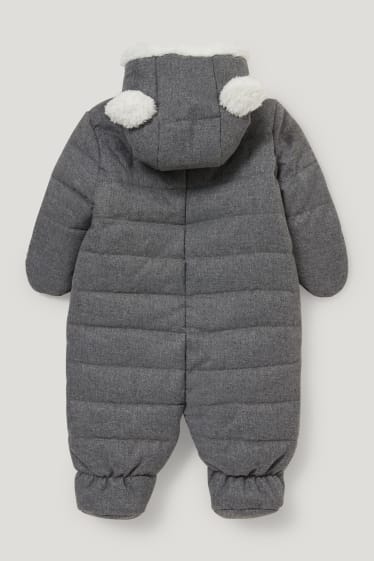 Bébé garçons - Combinaison de ski pour bébé avec capuche - gris chiné