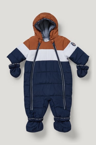 Baby Boys - Costum de zăpadă cu glugă bebeluși - albastru închis